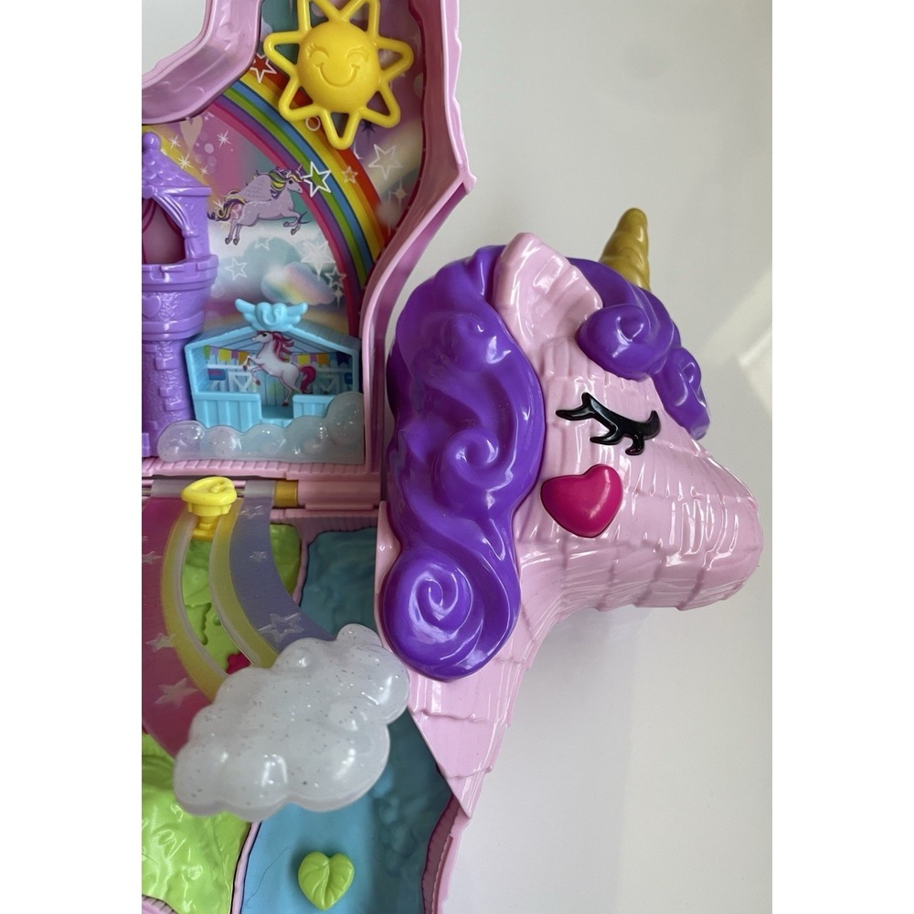 Polly Pocket Unicorn Party Compact Pink Purple Portable Whimsical No Figures - Picture 4 of 7